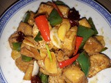 Stir fry tasty tofu puffs