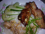 Tasty fragrant chicken rice