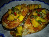 Thai mango salad fried salmon