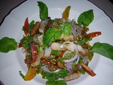 Thai spicy fried meat salad