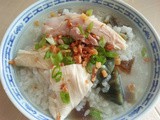 Thermal cooker - century egg porridge with salty chicken