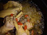 Thermal cooker - chicken, white fungus and goji soup