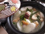 White carrot roasted pork soup