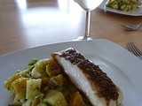 Coriander and cumin crusted halibut