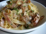 Ham and mushroom carbonara