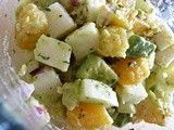 Jicama, orange and avocado salad