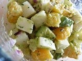 Jicama, orange and avocado salad