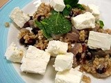 Pomegranate, feta and bulgur wheat salad