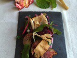 Beetroot and aubergine  fattoush  salad