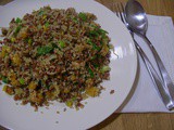 Camargue red rice and quinoa with orange, dried apricots and pistachios