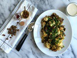 Saffron roasted cauliflower with olives and sultanas