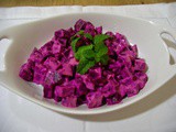 Shamandar: beetroot salad with yogurt tahini dressing