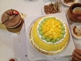 A stunningly beautiful mango cake in Chinatown