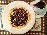 Lemon Belgian Waffles {with Blueberry Syrup}