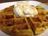 Pumpkin Waffles {with Maple Whipped Cream}