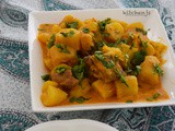 Beef matoke (green bananas) in coconut milk