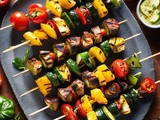 Marinated Baked Veggie Kabobs Recipe