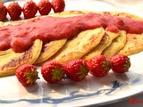 Strawberry pancakes with strawberry syrup(homemade)