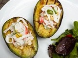 Grilled Avocados with Surimi Salad