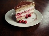 Eine Cranberry-Torte aus Buchweizen und Sahne