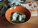 Spinat und Gorgonzola aus dem Backofen, auf den Tisch