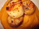 Truffled sweet potato mash and grilled scallops