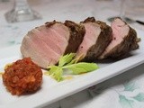 Pepper Crusted Pork Tenderloin with Red Onion Chili Marmalade