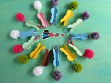 Coniglietti di carta 3d con pompon