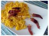 Farfalle con pistilli di zafferano e speck