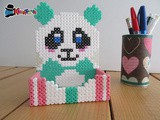 Panda porta cellulare con perline da stiro
