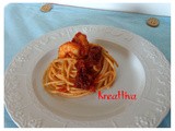 Spaghetti pomodori secchi e gamberi