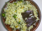 Palak Matar Chawal, Spinach Green Peas Rice