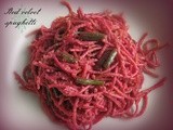 Red velvet spaghetti