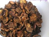 Spicy oven baked brinjal crisps