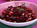 Insalata di barbabietole noci e melograno