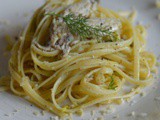 Linguine con alici finocchietto e buccia di limone