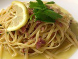 Linguine con prosciutto crudo e limone