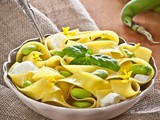 Pappardelle fave bufala e fiori