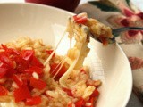 Risotto con peperoni e provola affumicata