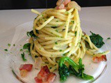 Spaghetti cime di rapa e guanciale