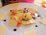 Cuori di Sfoglia con Carciofi, Salmone e Glassa di Aceto Balsamico