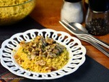 #lebuonericette e il sole nel piatto: l'Insalata di couscous allo zafferano con funghi e noci