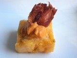 Fried Polenta Bites with Butternut Squash Mascarpone Mousse and Crispy Speck