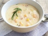 Corn, sweet potato and salmon chowder per l’Abbecedario Culinario Mondiale