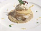 Lasagne di semola rimacinata di grano duro Cappelli, con baccalà crudo e cotto e salsa di carciofi