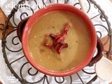 Zuppa di castagne e lenticchie con crumble di pancetta