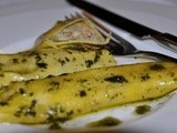 Cannelloni di patate, gamberi e merluzzo