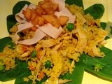 Cous cous vegetariano allo zafferano con tacchino al forno Rovagnati