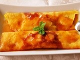 Crêpes alla banana con salsa al caramello