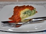 Gnocco in tovaiol con ricotta e spinaci